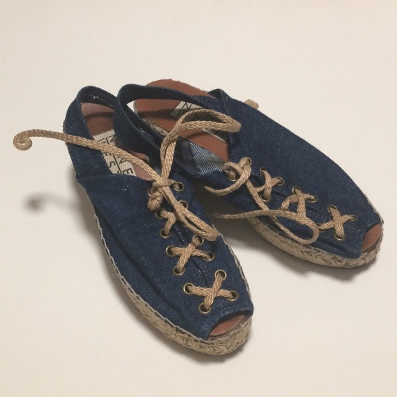 Nine West Denim Espadrille-style Wedges (5) - Picture 1 of 10